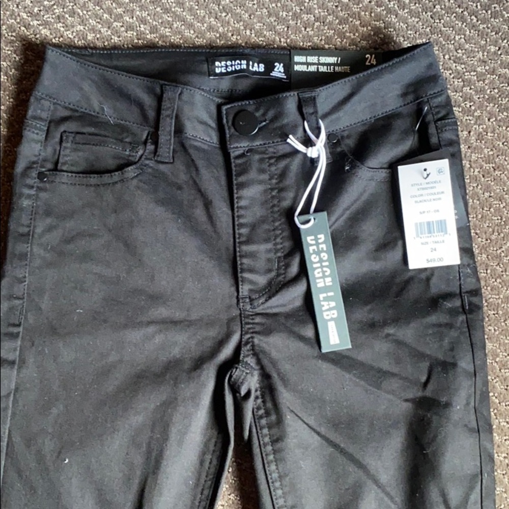 High rise black skinny jeans